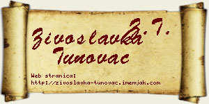 Živoslavka Tunovac vizit kartica